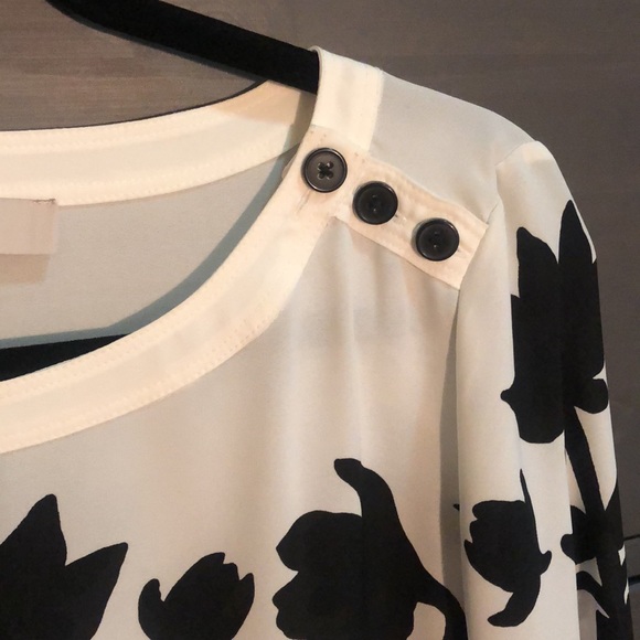 Black and white vintage throwback style LOFT blouse. XS - Picture 9 of 15